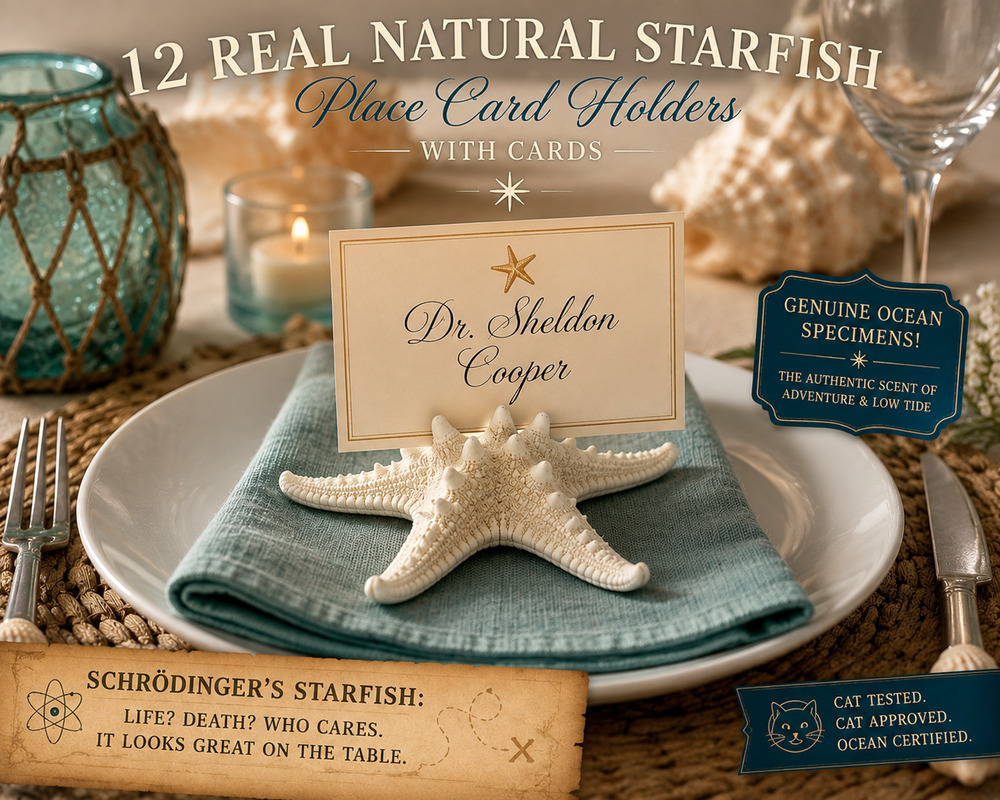 Lot 12 x Real Natural Knobby Starfish Place Card Holders Beach Wedding Coastal